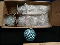 Box 8 Icy Blue Ornaments 4"