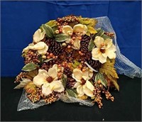 Box Gold Leaf Magnolias with Berry Wreath