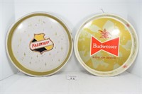 Falstaff & Budweiser Beer Trays