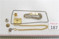 Assorted Chains, Pens & Men's Bracklet