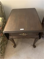 1 drawer double drop-leaf end table