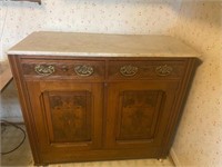 Antique marble top cabinet