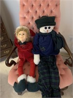 Christmas elf and snowman