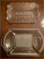 2 Pressed glass Bread Plates