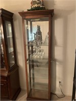 Lighted glass shelf curio cabinet