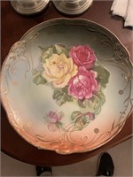 Large Antique German Rose Plate