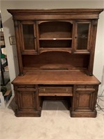 Large Modern computer Desk with top hutch