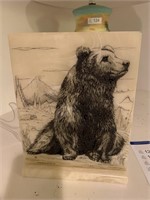 10"x 8” Engraved bear from Elegance in Marble