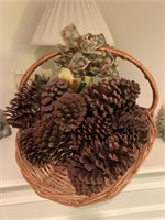 Large basket full pine cones