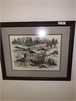 16"x20” Tapestry picture with Ducks, Deer