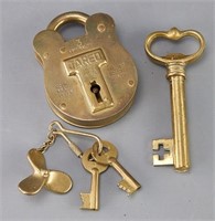 Brass Padlock and Key