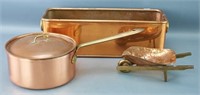 Copper Saucepan, Planter and Ashtray