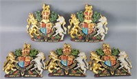 5 Royal Coat of Arms Wall Plaques