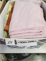 lot of cloth table cloths