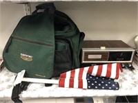 BAG, RADIO AND FLAG