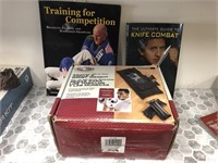 ANKLE WEIGHTS AND COMBAT BOOKS