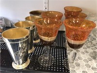 MURANO STYLE GLASSES AND ROSE CUPS