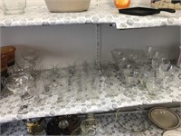 ASSORTED GLASS ON MIDDLE SHELF ONLY