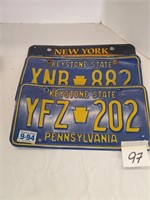 lot of 3 license plates