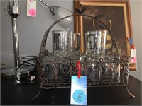 GLASSES IN HOLDER WITH A P INITIAL!