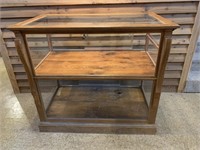 OAK DISPLAY CABINET WITH GLASS FRONT & SIDES