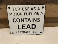 TETRAETHYL MOTOR FUEL METAL SIGN