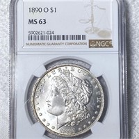 1890-O Morgan Silver Dollar NGC - MS63