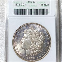 1878-CC Morgan Silver Dollar ANACS - MS63