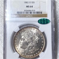 1882-O Morgan Silver Dollar NGC - MS 64 CAC