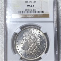 1884-O Morgan Silver Dollar NGC - MS62