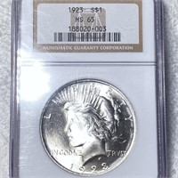 1923 Silver Peace Dollar NGC - MS65