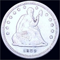 1859-S Seated Liberty Quarter LIGHTLY CIRCULATED