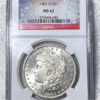 1883-O Morgan Silver Dollar NGC - MS62