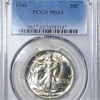 1946 Walking Half Dollar PCGS - MS63