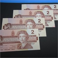 4 1986 $2 BANK OF CANADA NOTES