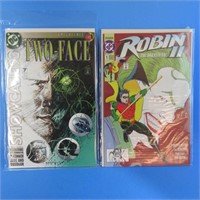 2 COMIC BOOKS - ROBIN & TWO-FACE