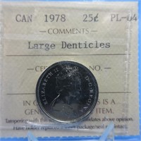 1978 25 CENTS - LARGE DENTICLES VARIETY