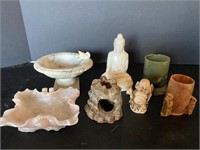 Asian soapstone alabaster lot