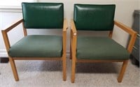 Vintage Vinyl & Wood Guest Chairs (2)