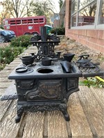 Antique cast iron crescent toy stove
