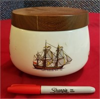 Whitecross Porcelain Tobacco Jar w/Ships