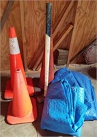 Safety Cones, Tarps & Sledge Hammer
