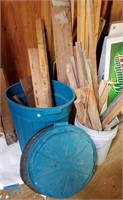 Trash Can & Scrap Pieces of Wood