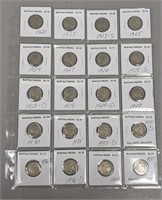 20 Various Date Buffalo Nickels