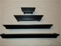 Black Painted wood wall shelves