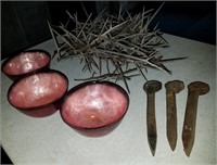 Crown Of Thorns, Railroad Spikes & Bowl