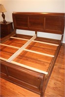 KING WOOD SLEIGH BED, EXCELLENT CONDITION