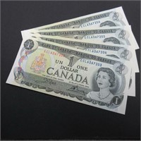 $1 BANK OF CANADA  - 4 NOTES SEQUENTIAL