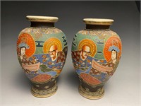 Pair Of Satsuma Early 20th Century Vases