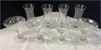 Set of 8 crystal stemware glasses